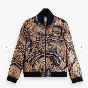 Jacquard Graphic Print Bomber Jacket scotch and soda size small